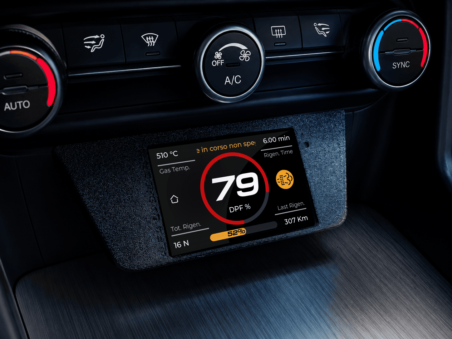 Schermata monitoraggio DPF